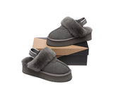 UGG Slippers - Removable Strap Slingback UGG Slipper Women Waffle Platform